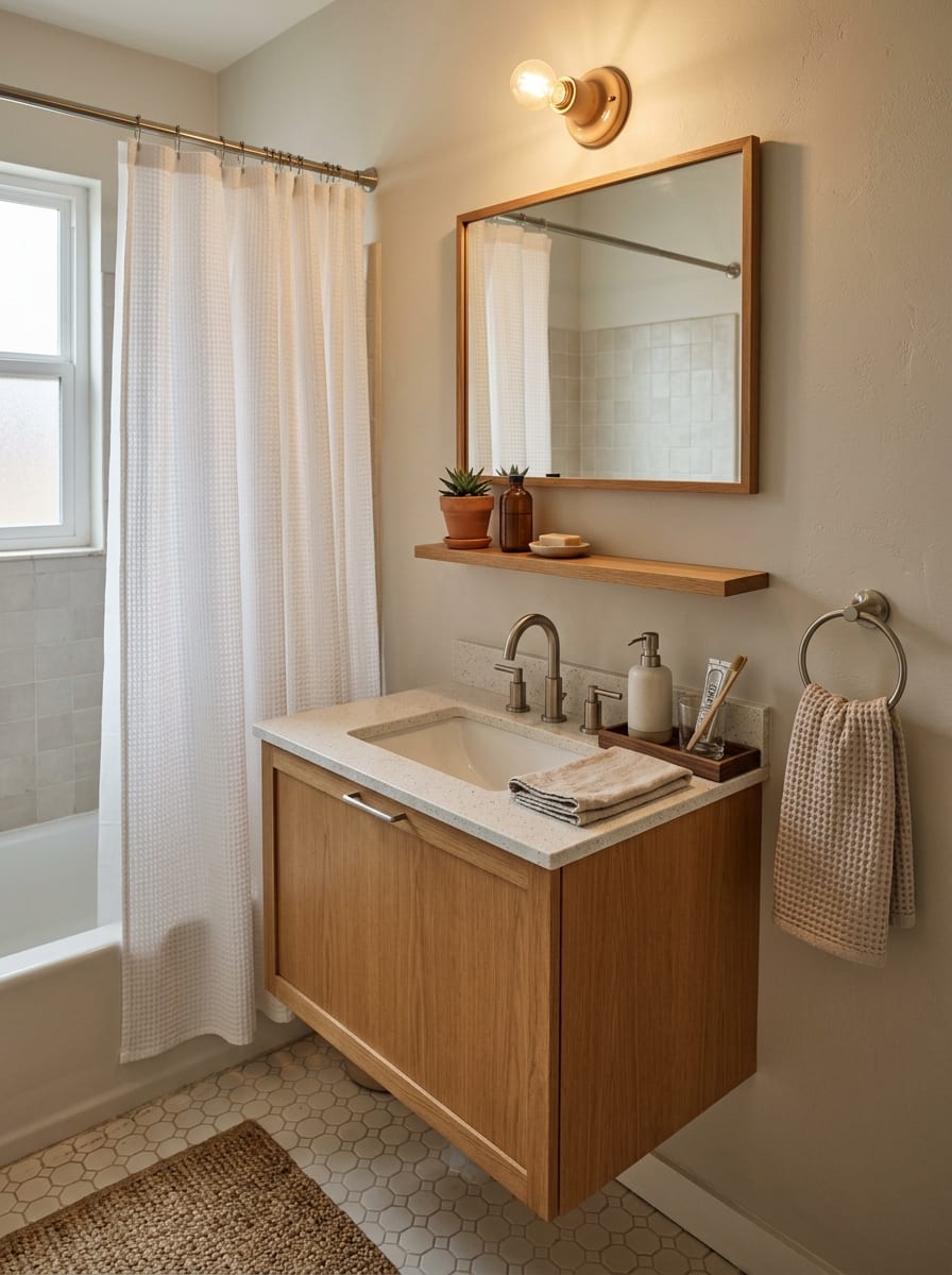 Wood-Tone Vanity Styling