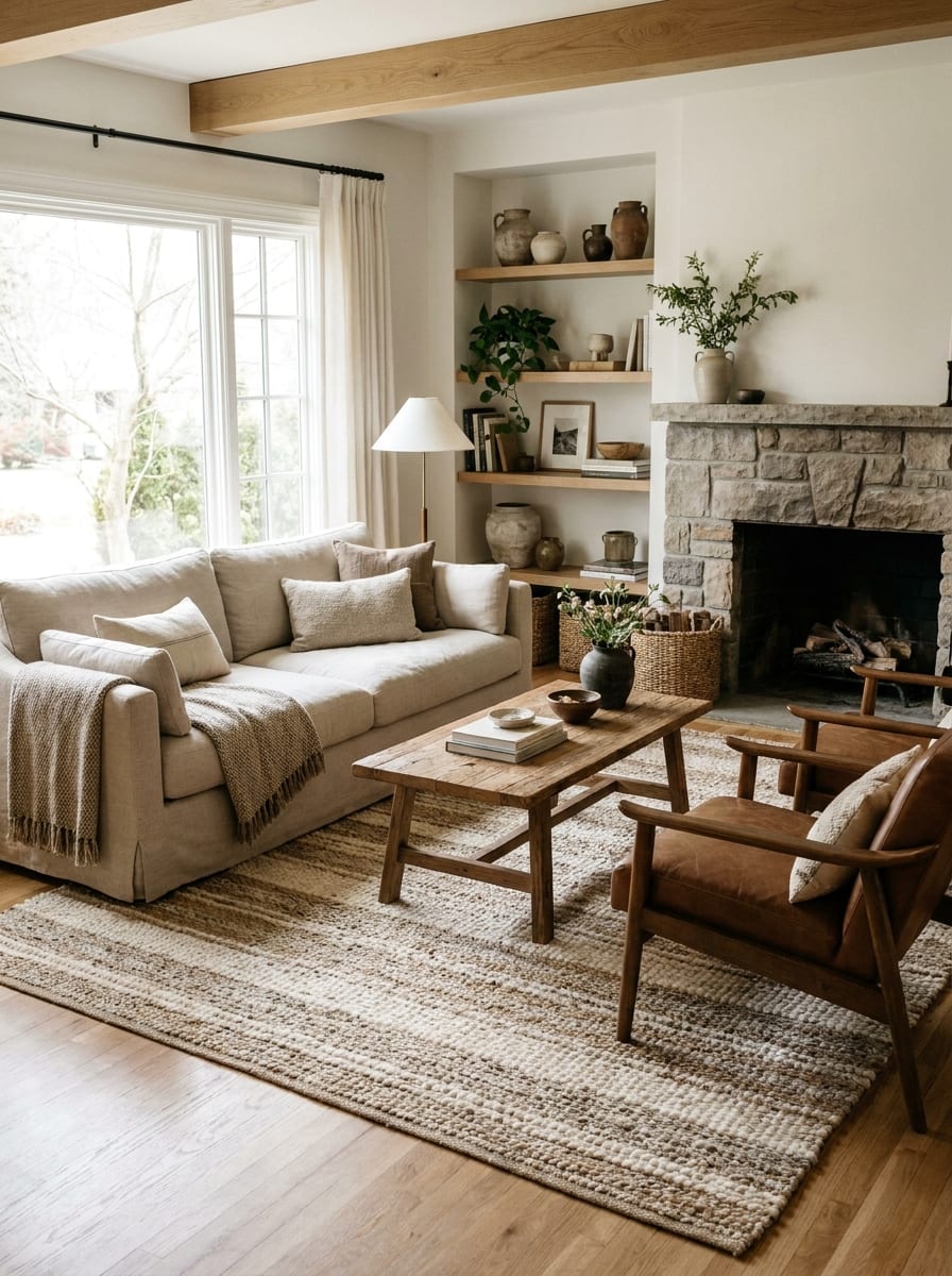 A Large Rug That Grounds the Room