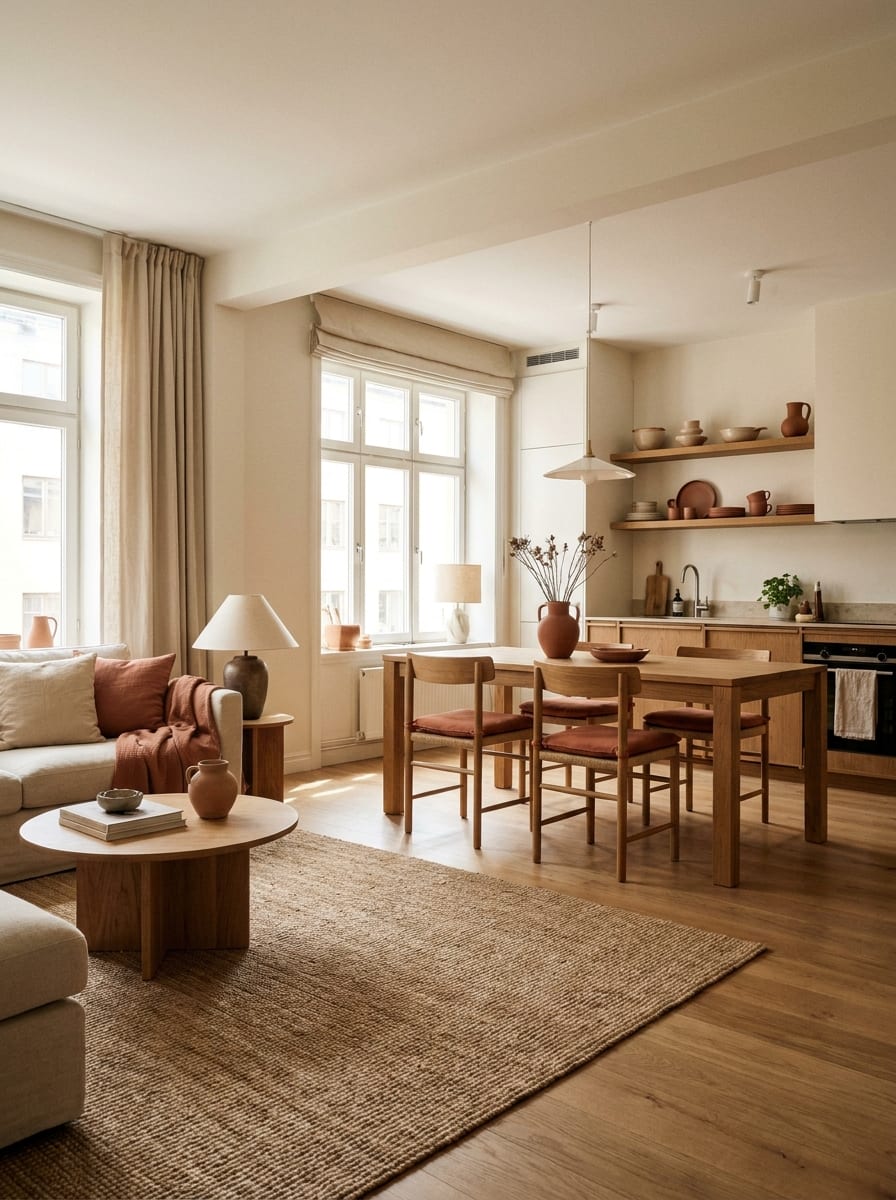 One Cohesive Color Story Throughout the Apartment