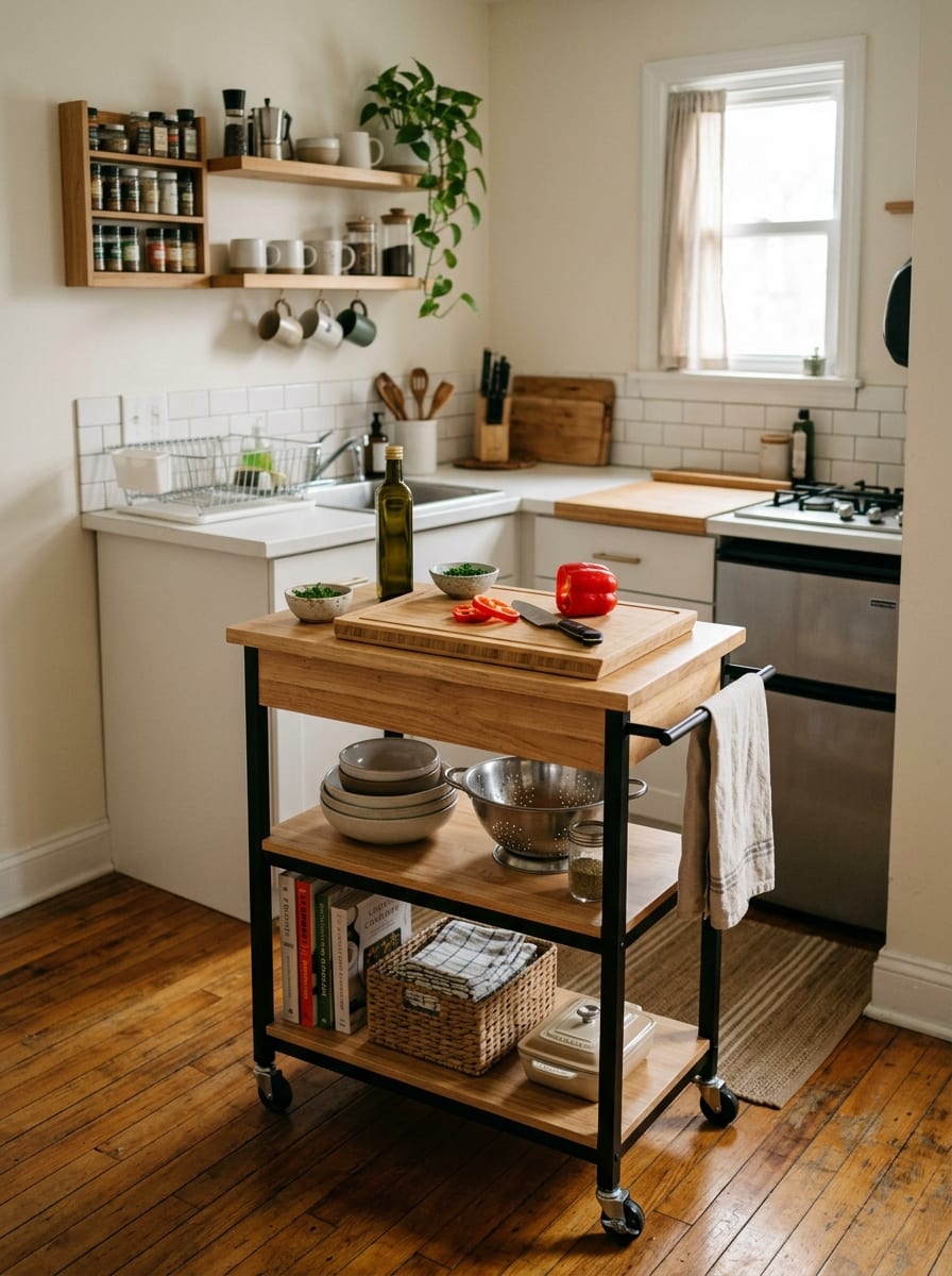 Compact Kitchen Cart Station