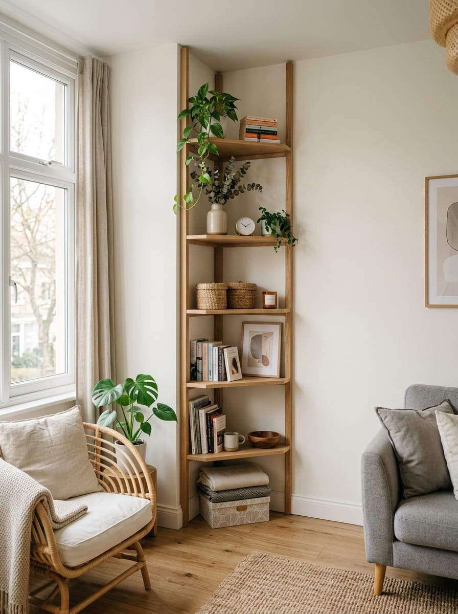 Corner Shelving That Uses Dead Space