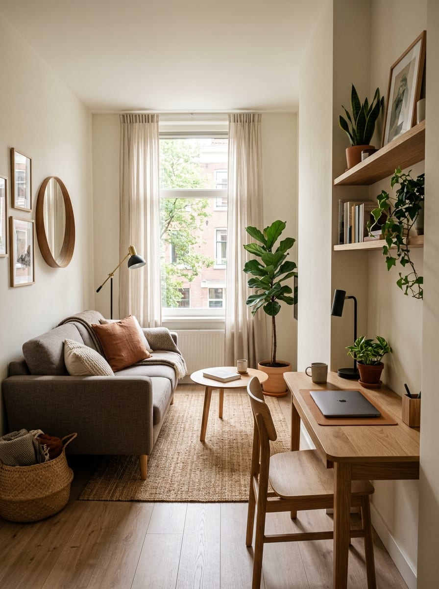 Living Room With a Hidden Work Zone