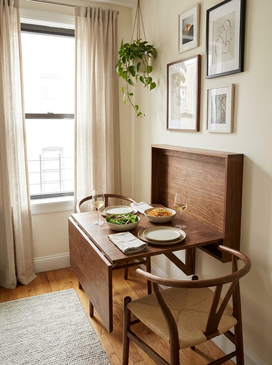 Wall-Mounted Drop-Leaf Dining Spot